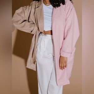 Dressed in LALA Pices two tone pink and tan coat blazer size s/m